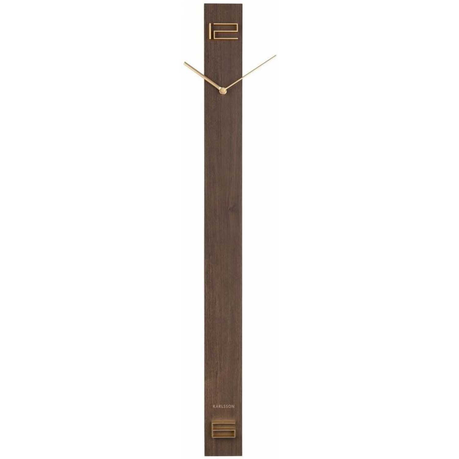 Karlsson Discreet Wall Clock Dark Wood Naken Interiors